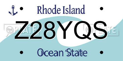 Z28YQS Rhode Island License Plate