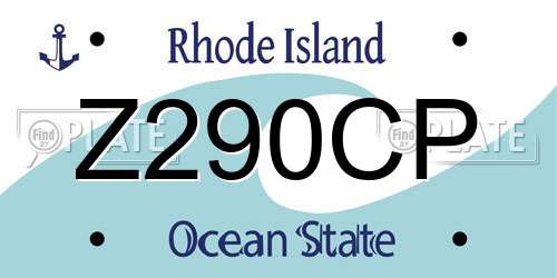 Z290CP Rhode Island License Plate