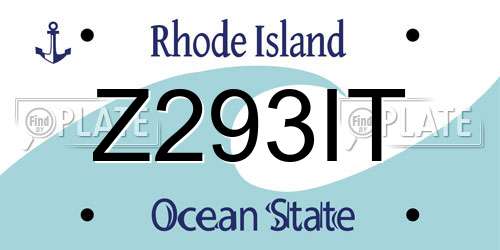 Z293IT Rhode Island License Plate