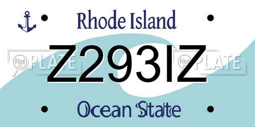 Z293IZ Rhode Island License Plate