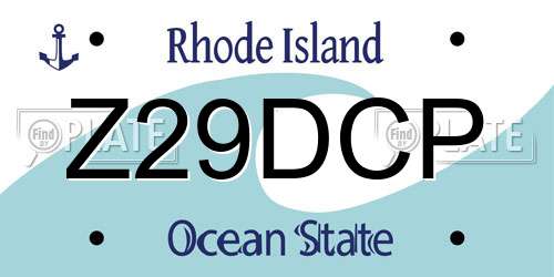 Z29DCP Rhode Island License Plate