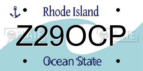 Z29OCP Rhode Island License Plate