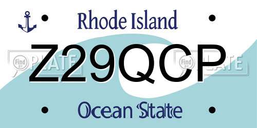 Z29QCP Rhode Island License Plate