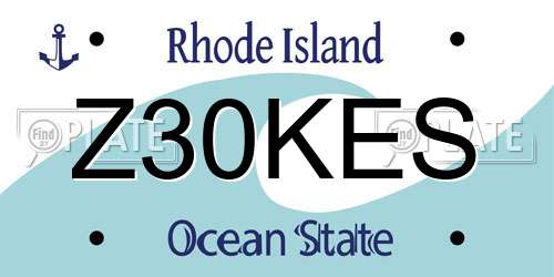 Z30KES Rhode Island License Plate