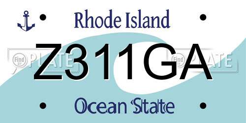 Z311GA Rhode Island License Plate