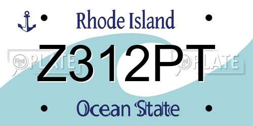 Z312PT Rhode Island License Plate