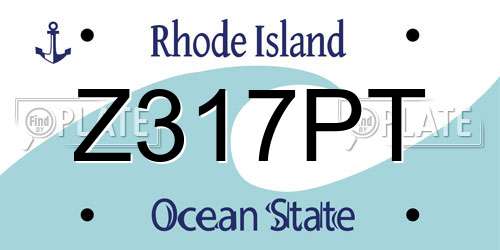 Z317PT Rhode Island License Plate