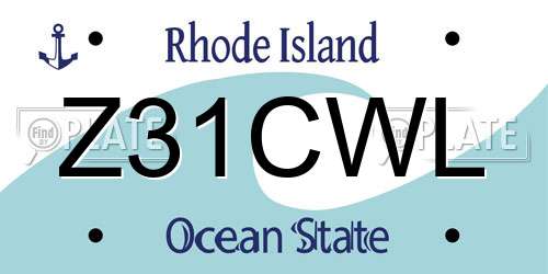 Z31CWL Rhode Island License Plate