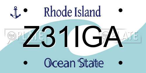 Z31IGA Rhode Island License Plate