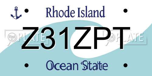 Z31ZPT Rhode Island License Plate