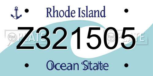 Z321505 Rhode Island License Plate