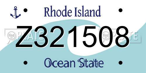 Z321508 Rhode Island License Plate