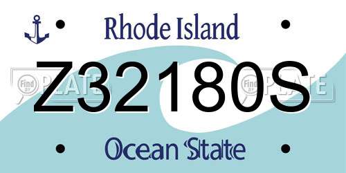 Z32180S Rhode Island License Plate