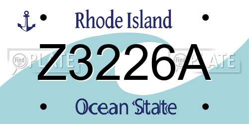 Z3226A Rhode Island License Plate