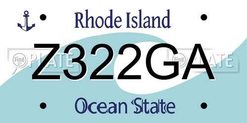 Z322GA Rhode Island License Plate