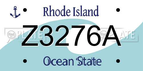Z3276A Rhode Island License Plate