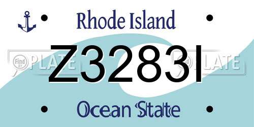 Z3283I Rhode Island License Plate