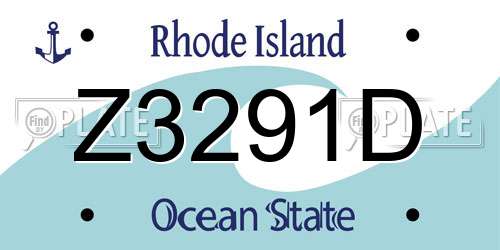 Z3291D Rhode Island License Plate