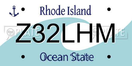 Z32LHM Rhode Island License Plate