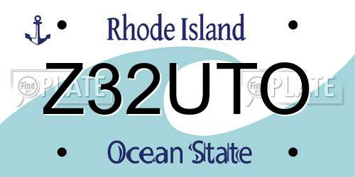 Z32UTO Rhode Island License Plate