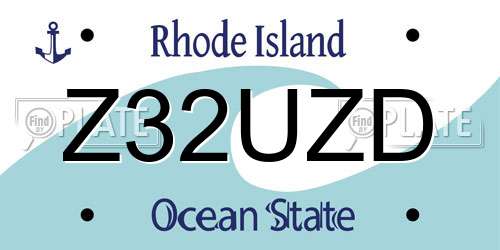 Z32UZD Rhode Island License Plate