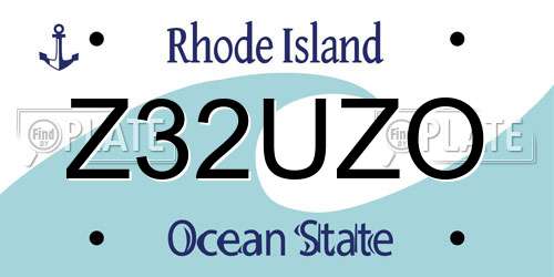 Z32UZO Rhode Island License Plate