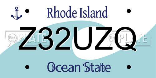 Z32UZQ Rhode Island License Plate