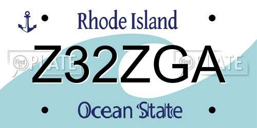 Z32ZGA Rhode Island License Plate