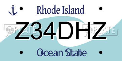 Z34DHZ Rhode Island License Plate