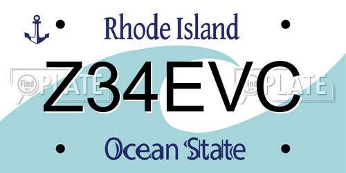 Z34EVC Rhode Island License Plate