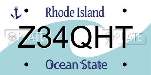 Z34QHT Rhode Island License Plate