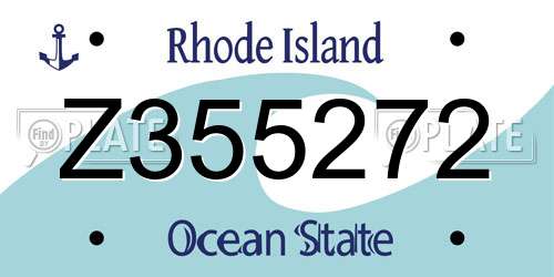 Z355272 Rhode Island License Plate
