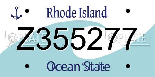 Z355277 Rhode Island License Plate