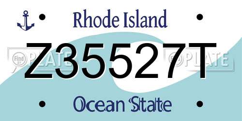 Z35527T Rhode Island License Plate