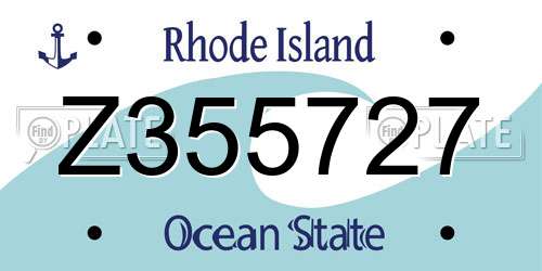 Z355727 Rhode Island License Plate