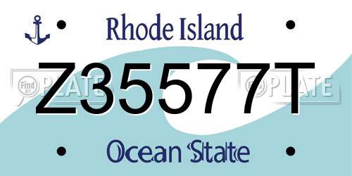 Z35577T Rhode Island License Plate