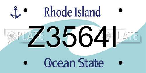 Z3564I Rhode Island License Plate
