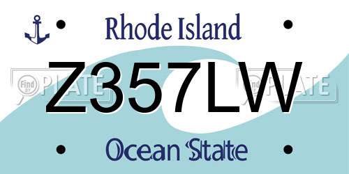 Z357LW Rhode Island License Plate