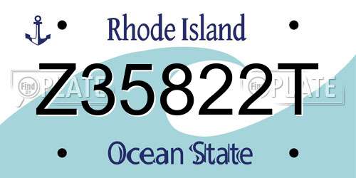 Z35822T Rhode Island License Plate