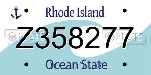 Z358277 Rhode Island License Plate