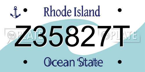 Z35827T Rhode Island License Plate