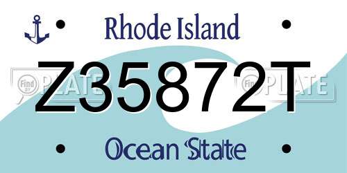 Z35872T Rhode Island License Plate
