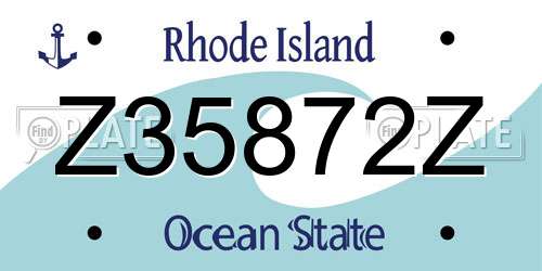 Z35872Z Rhode Island License Plate