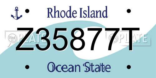 Z35877T Rhode Island License Plate