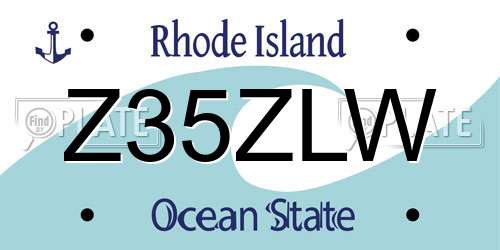 Z35ZLW Rhode Island License Plate