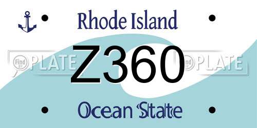 Z360 Rhode Island License Plate
