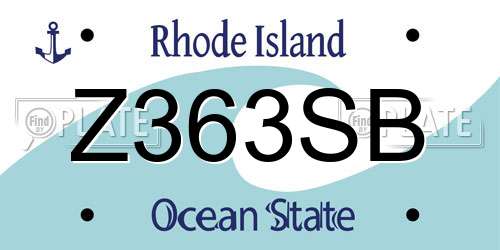 Z363SB Rhode Island License Plate