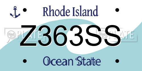 Z363SS Rhode Island License Plate
