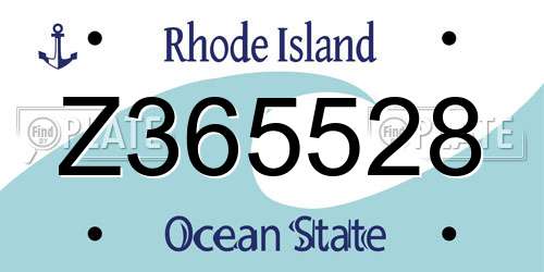 Z365528 Rhode Island License Plate