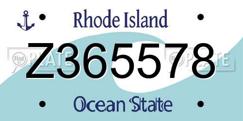 Z365578 Rhode Island License Plate